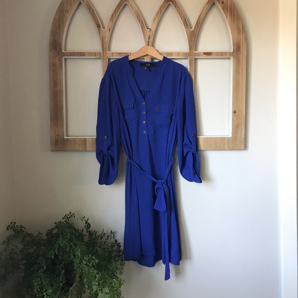 Cobalt Blue Shirt Dress